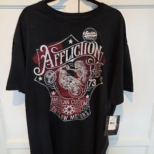 Affliction Black Graphic T-Shirt for Men